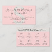 Carte De Visite Retrait des cheveux laser rose beige (Devant / Derrière)