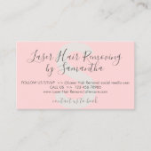 Carte De Visite Retrait des cheveux laser rose beige (Devant)