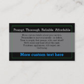 Carte De Visite Retrait du coffre de la poubelle Retrait rouge Vin (Dos)