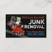 Carte De Visite Retrait du coffre de la poubelle Retrait rouge Vin (Devant)