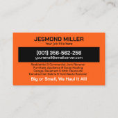 Carte De Visite Retrait et recouvrement de la junk (Dos)