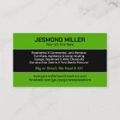 Carte De Visite Retrait et recouvrement de la junk (Dos)