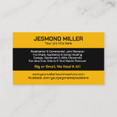 Carte De Visite Retrait et recouvrement de la junk (Dos)