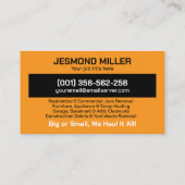 Carte De Visite Retrait et recouvrement de la junk (Dos)