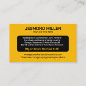 Carte De Visite Retrait et recouvrement de la junk (Dos)