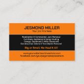 Carte De Visite Retrait et recouvrement de la junk (Dos)