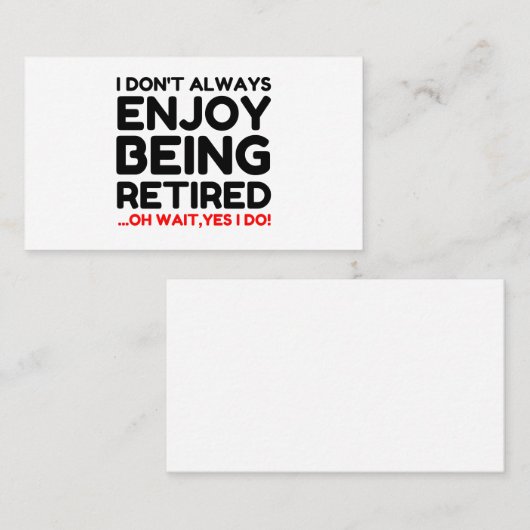 Carte De Visite Retraite (Devant / Derrière)