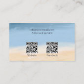Carte De Visite Retraite Accueil QR Codes Plage Palm Tree (Dos)