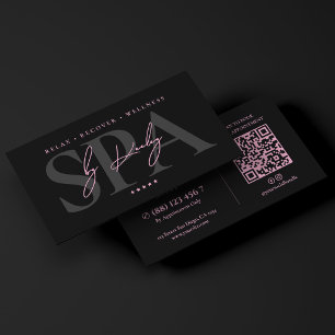 Carte De Visite Retraite de Bien-être Massage Spa Thérapeute Rose 