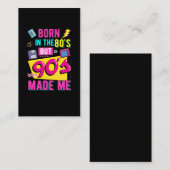 Carte De Visite Retro 80s Born Music Party Disco 90s (Devant / Derrière)