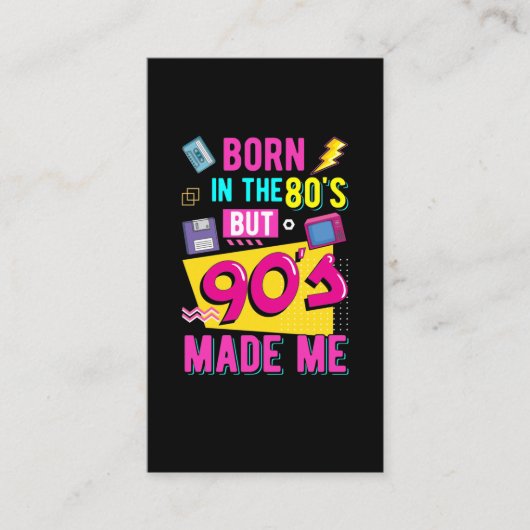 Carte De Visite Retro 80s Born Music Party Disco 90s (Devant)