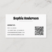 Carte de visite rétro à carreaux avec code QR (Dos)