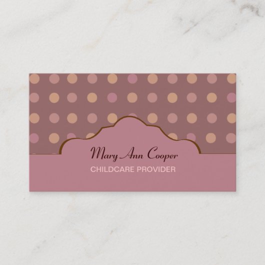 Carte De Visite Rétro à petits pois classique (Devant)