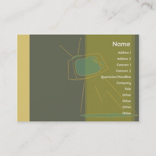 Carte De Visite Rétro alien de TV - potelé (Devant)
