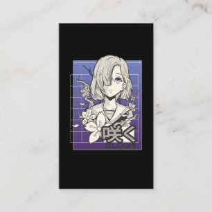 Carte De Visite Retro Anime Girl Otaku Manga Ado de bande dessiné