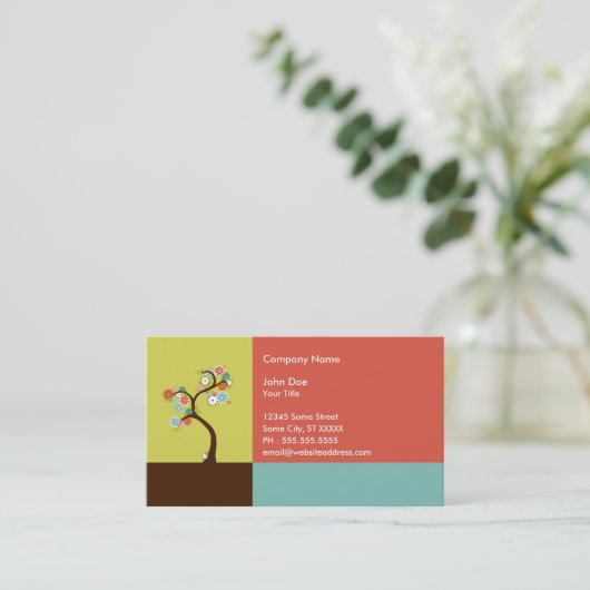 Carte De Visite rétro arbre (Debout devant)