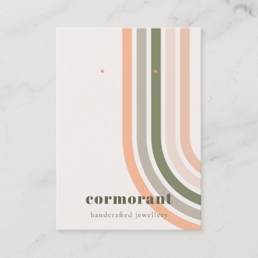 Carte De Visite Retro Arc-en-ciel Désert Écran d'oreille chic (Devant)