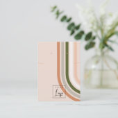 Carte De Visite Retro Arc-en-ciel Désert Logo Écran de collier d'o (Debout devant)