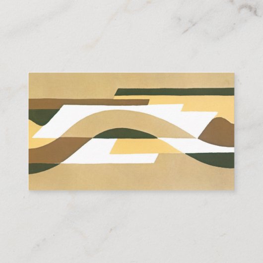 Carte De Visite Retro Art Déco Jazz Brown Autumn Curve Motif (Dos)