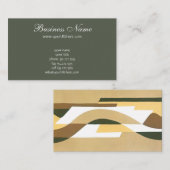 Carte De Visite Retro Art Déco Jazz Brown Autumn Curve Motif (Devant / Derrière)