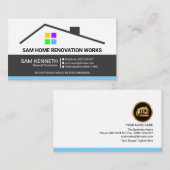 Carte De Visite Rétro Bâtiment sur toit Réparation de maison Const (Devant / Derrière)