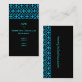 Carte de visite Retro Black & Aqua (Devant / Derrière)