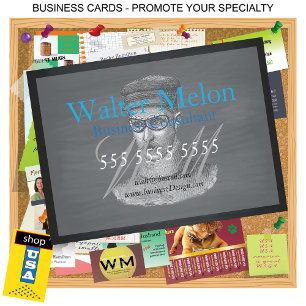 Carte De Visite Retro Black Chalkboard Steampunk Goggings Homme