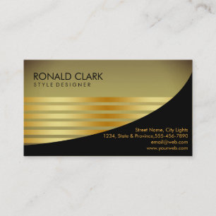 Carte De Visite Retro Black Gold Services financiers Construction