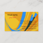 Carte De Visite Rétro bleu jaune moderne géométrique (Dos)