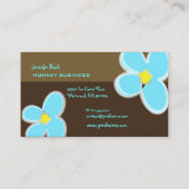 Carte De Visite RETRO BLUE PLUMERIAS/do-it-yourself COULEUR ARRIÈR (Dos)