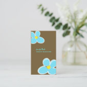 Carte De Visite RETRO BLUE PLUMERIAS/do-it-yourself COULEUR ARRIÈR (Debout devant)