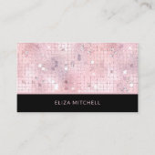 Carte De Visite Retro Blush Pink Disco Ball Mirror | Code QR (Devant)