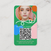 Carte De Visite Retro boho Maquillage formes beauté photo qr code (Dos)