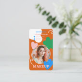 Carte De Visite Retro boho Maquillage formes beauté photo qr code (Debout devant)