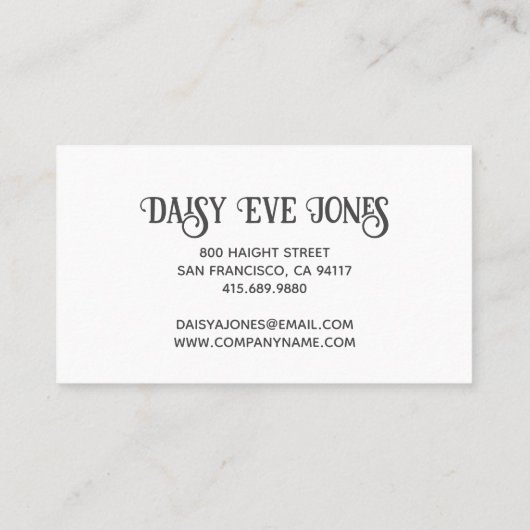 Carte De Visite Retro Boho rose or bleu arc-en-ciel (Dos)