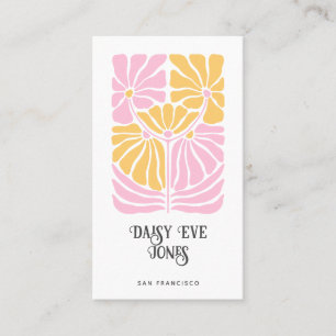 Carte De Visite Rétro Boho Rose Or Orange Floral 