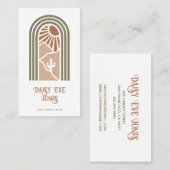 Carte De Visite Rétro Boho Terracotta Sage Sud-Ouest Sun Desert (Devant / Derrière)