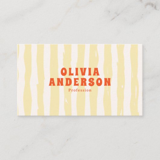 Carte De Visite Retro Bold 70's Boho Super Funky unique QR Code (Devant)