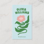 Carte De Visite Retro Bold Bohème Code QR Groovy Floral Tendance (Devant)
