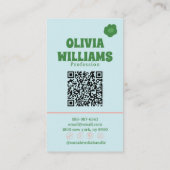 Carte De Visite Retro Bold Boho QR Code Groovy Floral Trendy (Dos)