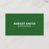 Carte De Visite Retro Bold Minimalist Green QR Code Business (Devant)