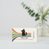 Carte de visite Retro Bold | papa chat (Debout devant)