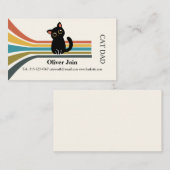 Carte de visite Retro Bold | papa chat (Devant / Derrière)
