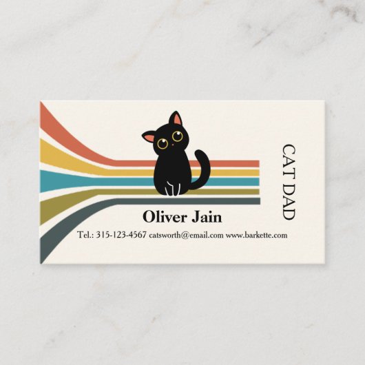 Carte de visite Retro Bold | papa chat (Devant)