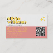 Carte De Visite Retro Bold QR Code 70s Groovy Checkered Trendy (Dos)