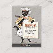 Carte De Visite Retro Boulangerie Café Restaurant Chat Chef CC1221 (Dos)