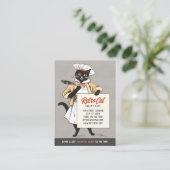 Carte De Visite Retro Boulangerie Café Restaurant Chat Chef CC1221 (Debout devant)