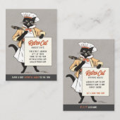 Carte De Visite Retro Boulangerie Café Restaurant Chat Chef CC1221 (Devant / Derrière)