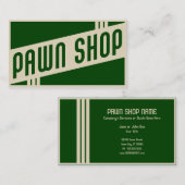 Carte De Visite rétro boutique de prêteur sur gages (Devant / Derrière)