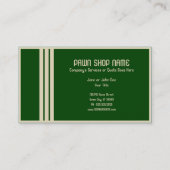 Carte De Visite rétro boutique de prêteur sur gages (Dos)